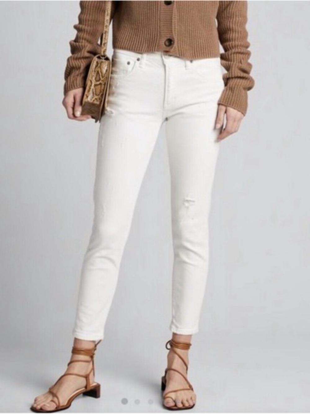Moussy White Velma Ankle Skinny Jeans